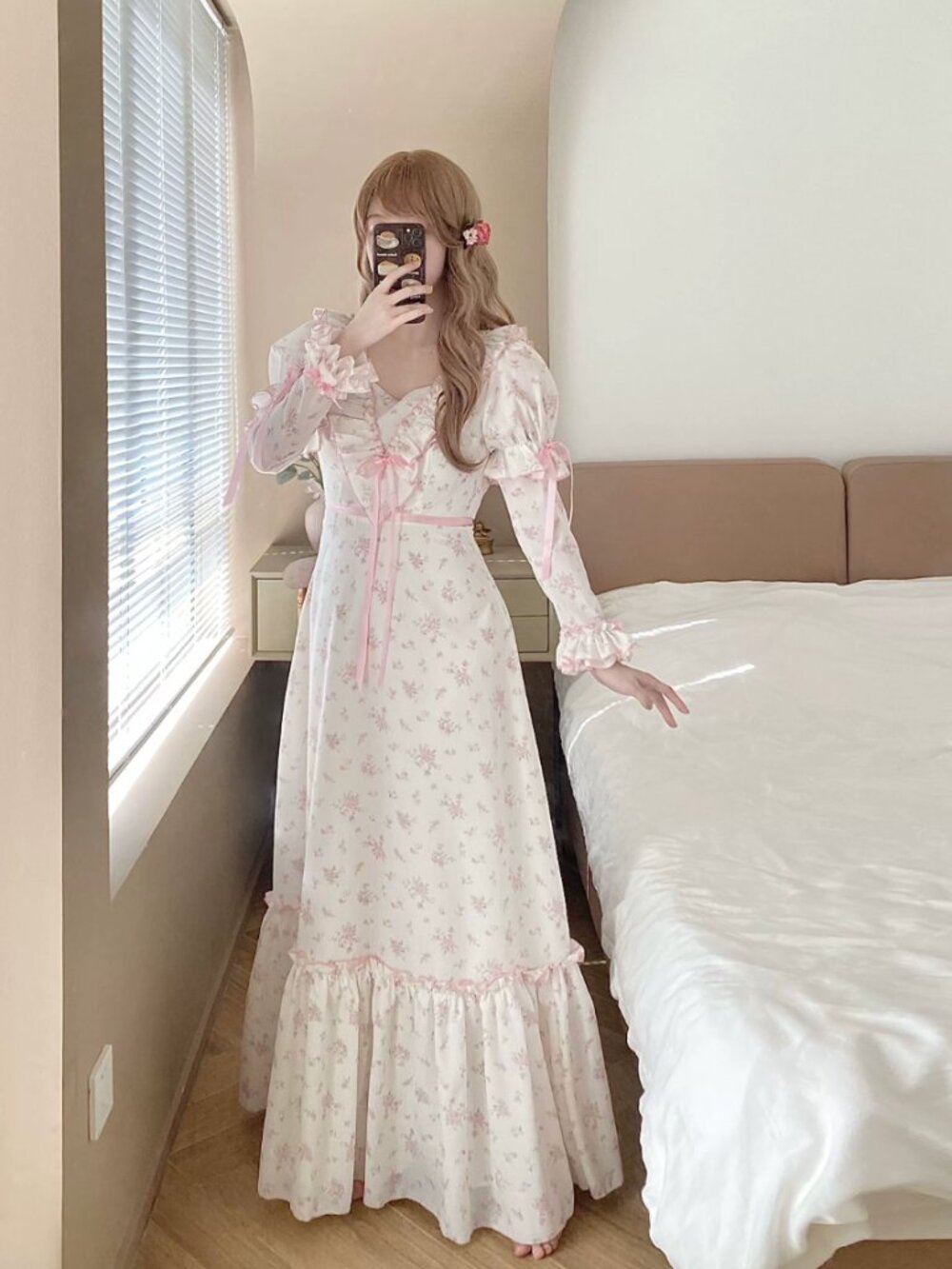 NWT Pink Floral Cottagecore Princess Maxi Dress — Coquette Romantic — Size XL